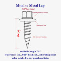 7/8-Inch Ivory Metal To Metal Lap Screw 250-Count