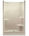 48 x 35-1/2 x 78-Inch White Fiberglass 1-Piece Elite Shower Stall With Right Side Seat