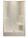 48 x 35-1/2 x 77-1/2-Inch White Fiberglass 2-Piece Prominence Shower Base & Wall With Right Side Drain