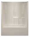60 x 32-1/2 x 74-Inch White Tile Tub/Shower With Right Side Drain