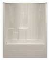 60 x 32-1/2 x 74-Inch White Tile Tub/Shower With Left Side Drain