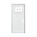 32-Inch x 80-Inch Steel 2-Panel Craftsman Left Hand Prehung Exterior Door with Brickmould