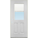 32-Inch X 80-Inch Steel Half Lite with Mini Blinds Left Hand Prehung Exterior Door with Brickmould