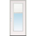 36-Inch x 80-Inch Steel Full Lite with Mini Blinds Left Hand Prehung Exterior Door with Brickmould