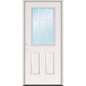 36-Inch X 80-Inch Steel 9-Lite Left Hand Prehung Exterior Door with Brickmould