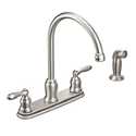 Caldwell™ Spot Resist Stainless Two-Handle High Arc Kitchen Faucet With Protege® Side Spray