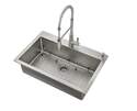 33 x 22-Inch Reza Stainless Steel Single Bowl Dualmount Sink And Faucet Combination