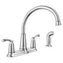 Bexley Chrome Two-Handle High Arc Kitchen Faucet With Sprayer