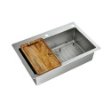 Islet 33-Inch x 22-Inch Stainless Steel 18-Gauge Single Bowl Dual Mount Sink