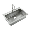 Kenadi 33-Inch X 22-Inch Stainless Steel 18-Gauge Single Bowl Dual Mount Sink