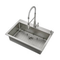 Reza 33-Inch x 22-Inch Stainless Steel 18-Gauge Single Bowl Dualmount Sink And Faucet Combination