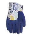 Floral Textured Rubber Women's Gardening Gloves, 1-Pair, Blue, M