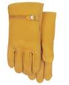 Men's Large Premium Smooth Grain Cowhide Leather Gloves With Buckle Strap 