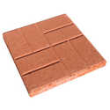 16-Inch Square Charcoal Red Embossed Brickface Patio Stone