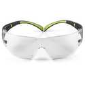 Black/Neon Green Safety Eyewear With Clear Anti-Fog Lenses