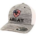 Men's Heather Gray Mesh Back Hat With Red White And Blue Logo