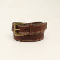 Brown Double Stitched Men's Western Belt, 32 in