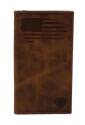 Distressed Brown USA Flag Rodeo Wallet
