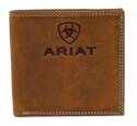 Tan Embossed Logo Wallet And Checkbook Cover
