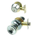 Chrome Plated Keyed Entry Deadlock And Single Cylinder Deadbolt Combo