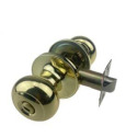 Elite Security Flat Ball Knob Privacy Entry In Polished Brass