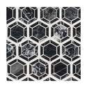 Hexagon Nero Polished Marble Mesh-Mounted Mosaic Tile