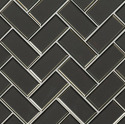 Metallic Gray Bevel Herringbone Mosaic Tile