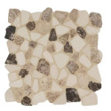 11-1/2-Inch x 11-1/2-Inch Mix Marble Pebbles Tumbled Mesh-Mounted Mosaic Tile, Per Piece