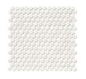 12-Inch X 12-Inch White Glossy Round Penny Mesh-Mounted Mosaic Tile