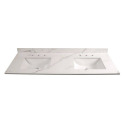 61-Inch X 22-Inch Calacatta Nowy Double Bowl Vanity Top with Backsplash
