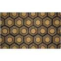18 x 30-Inch Black Hexagon Coir Doormat