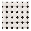 White And Black Matte Octagon Tile