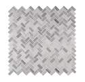 12-Inch X 12-Inch X 10mm Bergamo Herringbone Polished Marble Mesh-Mounted Mosaic Tile