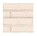3-Inch X 6-Inch Almond Glossy Beveled Subway Tile, Each