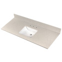 61-Inch x 22-Inch Iced White Single Bowl Polished Vanity Top