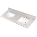 61-Inch x 22-Inch Carrara Sky Double Bowl Vanity Top