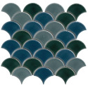 13-Inch X 10-Inch Azul Scallop Tile