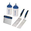 5-Piece Griddle Set, Includes Steel Chopper/Dicer, 2 Squeeze Bottles, And 2 Spatulas