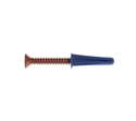 10-12 x 1-Inch Blue Conical Plastic Wall Anchor With Brown Screw 4-Pack