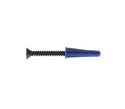 10-12 x 1-Inch Blue Conical Plastic Wall Anchor With Black Screw 4-Pack