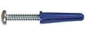 10-12 x 1-Inch Blue Conical Plastic Anchor With Screw 25-Pack