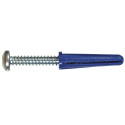 10-12 x 1-Inch Blue Conical Plastic Anchor With Screw 25-Pack