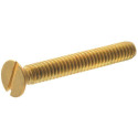 Brass Flat Head Slotted Machine Screw, 2-Pack, #10-24 x 1-1/2"