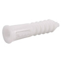 Ribbed Plastic Hollow Wall Anchors 6-8-10 White With Screws