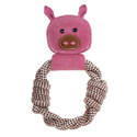 Country Tails Peggy Pig Rope Ring Dog Toy