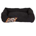 19 x 15-Inch Black/Camouflage Curl Up Dog Lounger