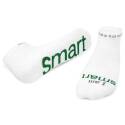 I Am Smart White Cotton Blend Low Cut Sock, 1-Pack, M