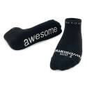 I Am Awesome Black Cotton Blend Low Cut Sock, 1-Pack, L