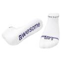 I Am Awesome White Cotton Blend Low Cut Sock, 1-Pack, M