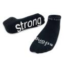 I Am Strong Black Cotton Blend Low Cut Sock, 1-Pack, L